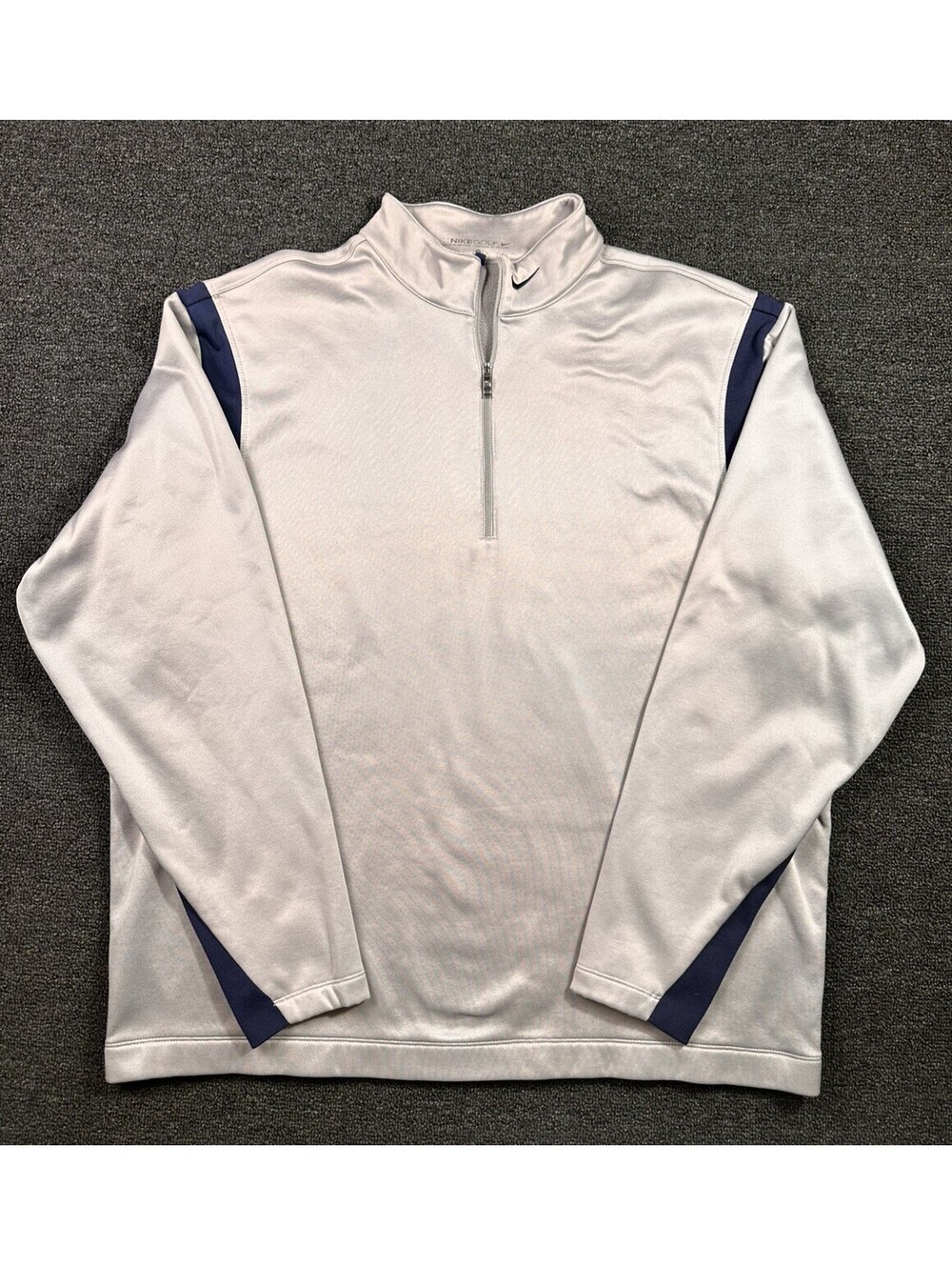 Nike Golf Therma-Fit 1/4 Zip Pullover Gray Navy Mens Size XL